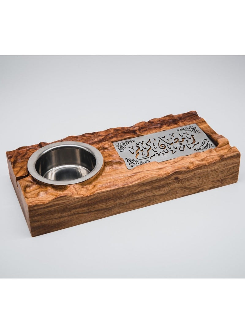 HilalFul Wooden Madkhan Incense Burner Holder | Home Decoration Incense Stand | Bakhoor Burner Home Fragrance | Diffuser Madkhan | Gift Set for Wedding, Anniversary, Eid, Ramadan - Image 2